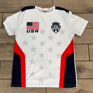 USA Soccer Jersey - White, Red, and Blue